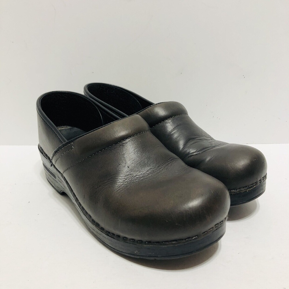 Dansko Professional Women's Clogs Dark Brown Leather Comfort Shoes US 10‎ EU 40